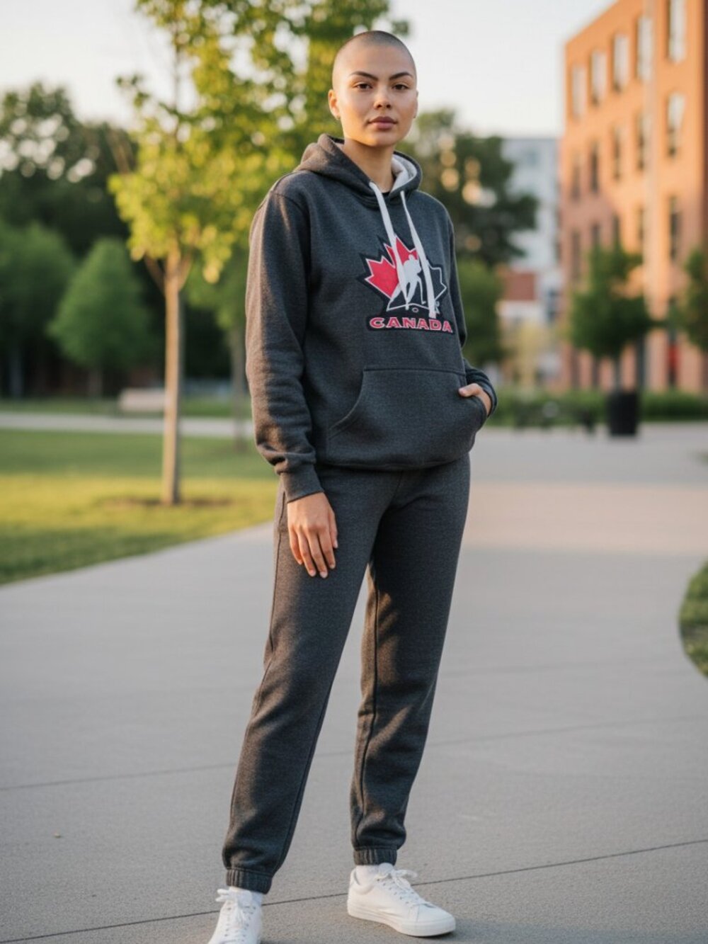 Hockey Canada Heather Grey Crew Neck Sweatshirt - Size Small Unisex